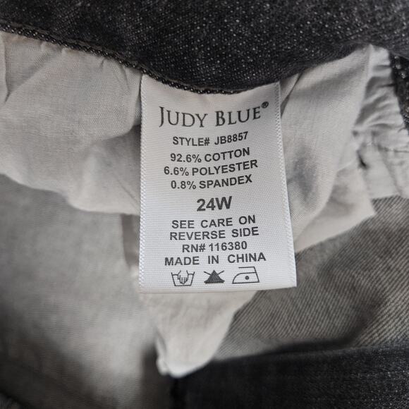 Judy Blue Jeans Womens 24 Faded Black Daisy Distressed Skinny Fit Stretch Boho - Picture 5 of 13